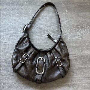 Marc Jacobs Black Shoulder Bag with Silver Buckles